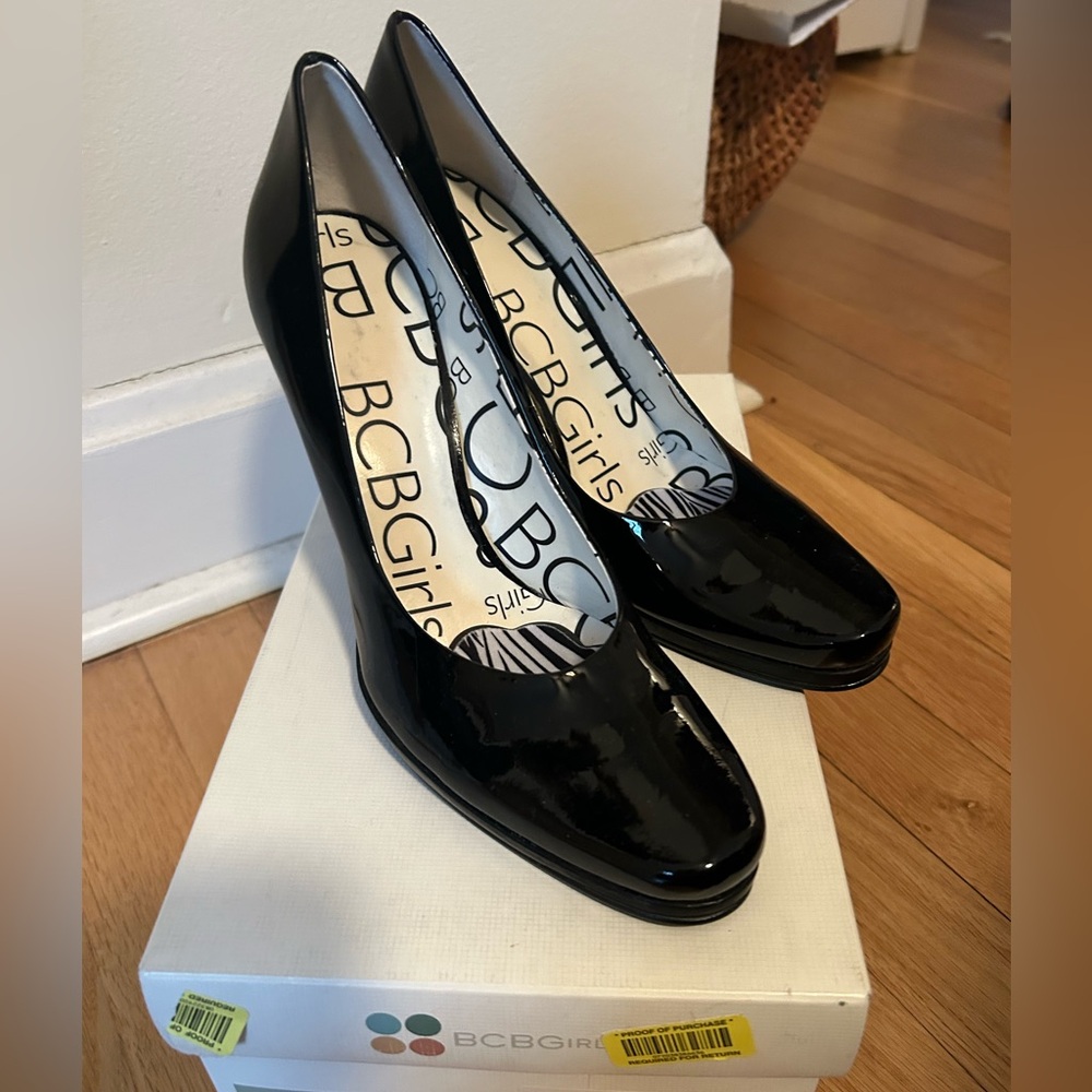 BCBGirls Shiny Black Heels